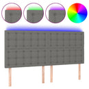 vidaXL sötétszürke szövet LED-es fejtámla 200x5x118/128 cm