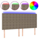 vidaXL tópszínű szövet LED-es fejtámla 200x5x118/128 cm
