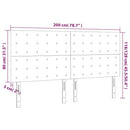 vidaXL tópszínű szövet LED-es fejtámla 200x5x118/128 cm