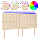 vidaXL krémszínű szövet LED-es fejtámla 200x5x118/128 cm