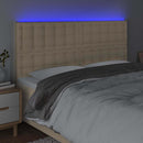 vidaXL krémszínű szövet LED-es fejtámla 200x5x118/128 cm