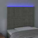 vidaXL világosszürke bársony LED-es fejtámla 80x5x118/128 cm