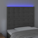 vidaXL sötétszürke bársony LED-es fejtámla 80x5x118/128 cm