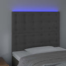 vidaXL sötétszürke bársony LED-es fejtámla 80x5x118/128 cm