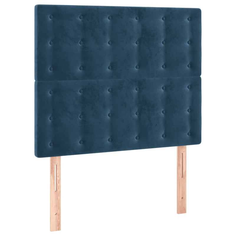 vidaXL sötétkék bársony LED-es fejtámla 80x5x118/128 cm