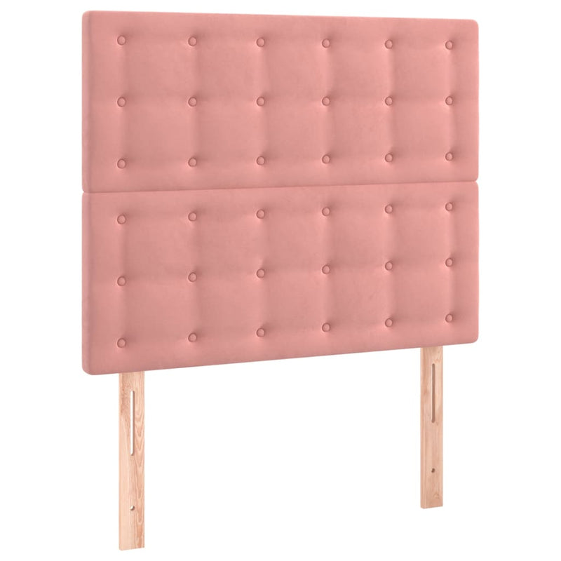 vidaXL rózsaszín bársony LED-es fejtámla 80x5x118/128 cm