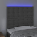 vidaXL sötétszürke bársony LED-es fejtámla 90x5x118/128 cm