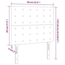 vidaXL sötétszürke bársony LED-es fejtámla 90x5x118/128 cm