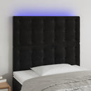 vidaXL fekete bársony LED-es fejtámla 90x5x118/128 cm