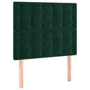 vidaXL sötétzöld bársony LED-es fejtámla 90x5x118/128 cm