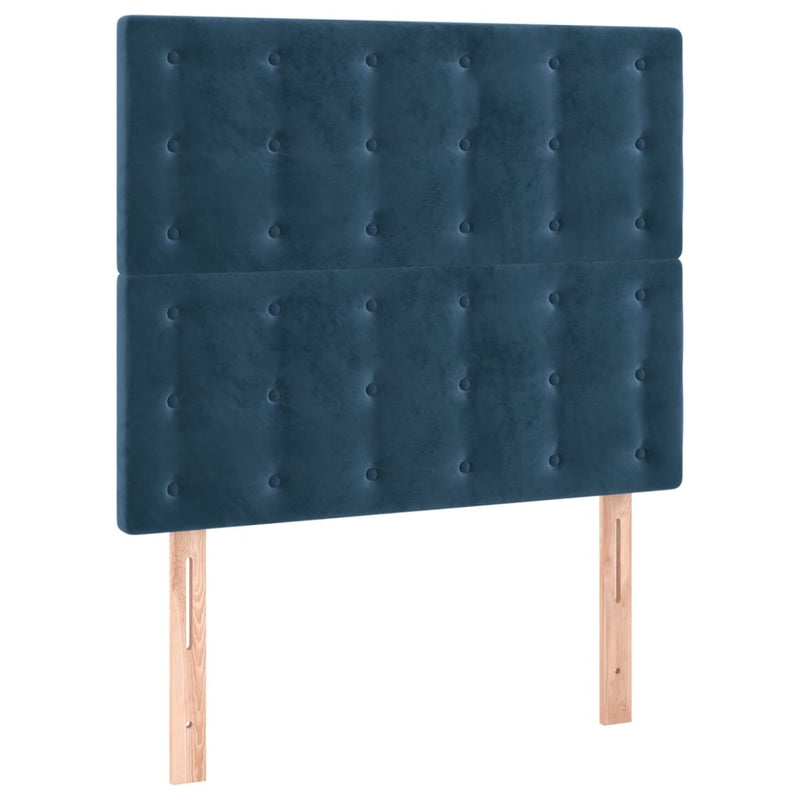 vidaXL sötétkék bársony LED-es fejtámla 90x5x118/128 cm