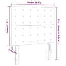 vidaXL sötétkék bársony LED-es fejtámla 90x5x118/128 cm
