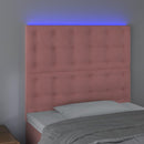 vidaXL rózsaszín bársony LED-es fejtámla 90x5x118/128 cm