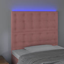 vidaXL rózsaszín bársony LED-es fejtámla 90x5x118/128 cm
