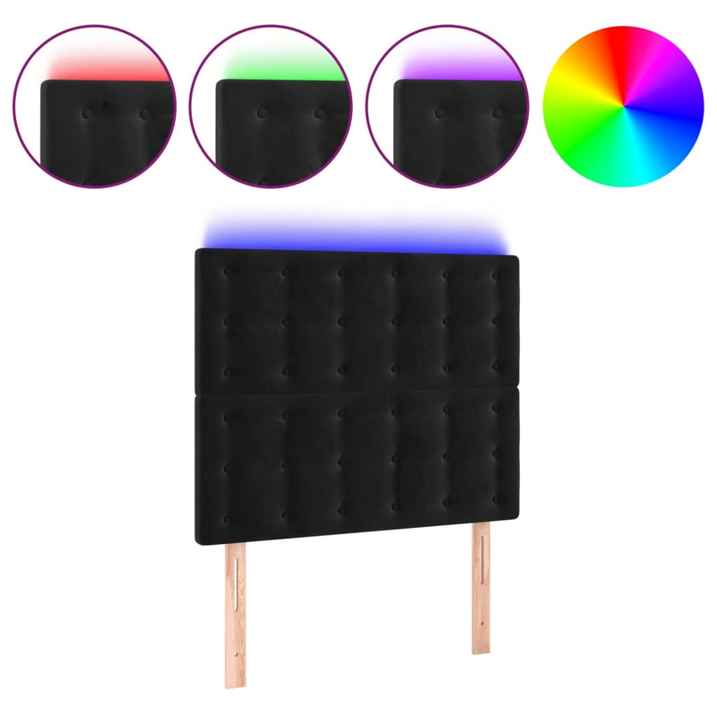 vidaXL fekete bársony LED-es fejtámla 100x5x118/128 cm