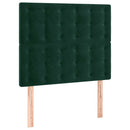 vidaXL sötétzöld bársony LED-es fejtámla 100x5x118/128 cm