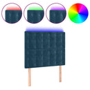 vidaXL sötétkék bársony LED-es fejtámla 100x5x118/128 cm