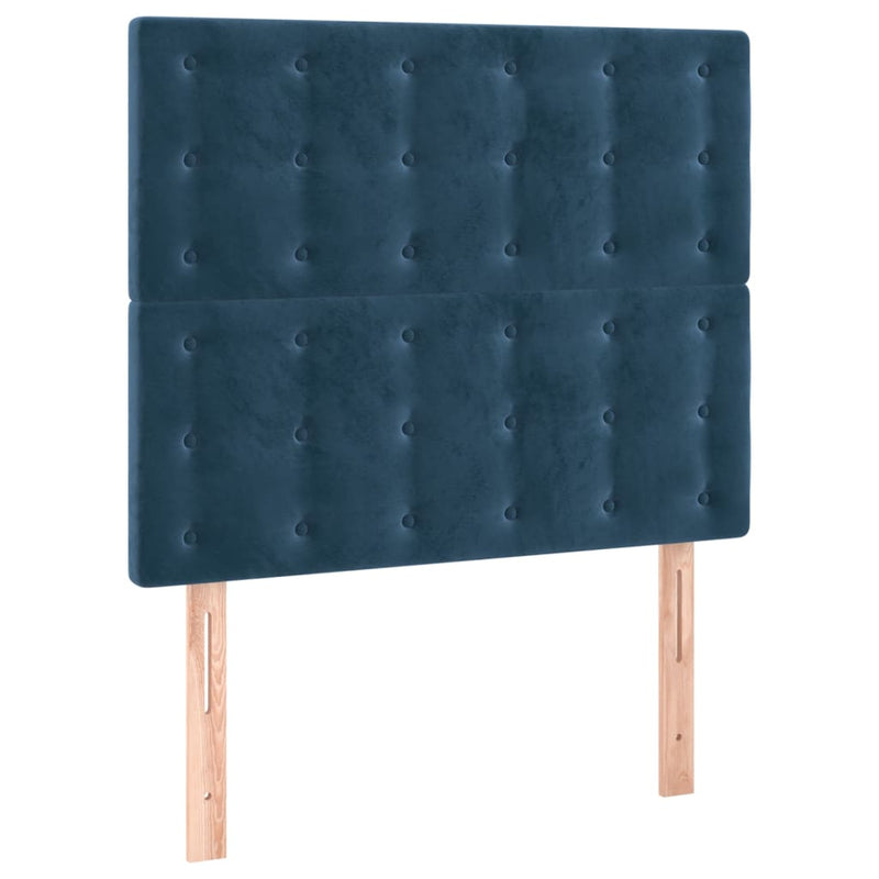 vidaXL sötétkék bársony LED-es fejtámla 100x5x118/128 cm