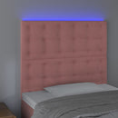 vidaXL rózsaszín bársony LED-es fejtámla 100x5x118/128 cm