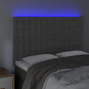 vidaXL világosszürke bársony LED-es fejtámla 144x5x118/128 cm