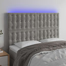 vidaXL világosszürke bársony LED-es fejtámla 144x5x118/128 cm