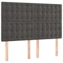 vidaXL sötétszürke bársony LED-es fejtámla 144x5x118/128 cm