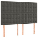 vidaXL sötétszürke bársony LED-es fejtámla 144x5x118/128 cm