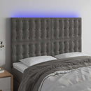 vidaXL sötétszürke bársony LED-es fejtámla 144x5x118/128 cm