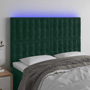 vidaXL sötétzöld bársony LED-es fejtámla 144x5x118/128 cm