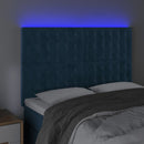vidaXL sötétkék bársony LED-es fejtámla 144x5x118/128 cm
