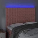 vidaXL rózsaszín bársony LED-es fejtámla 144x5x118/128 cm