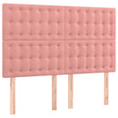 vidaXL rózsaszín bársony LED-es fejtámla 144x5x118/128 cm