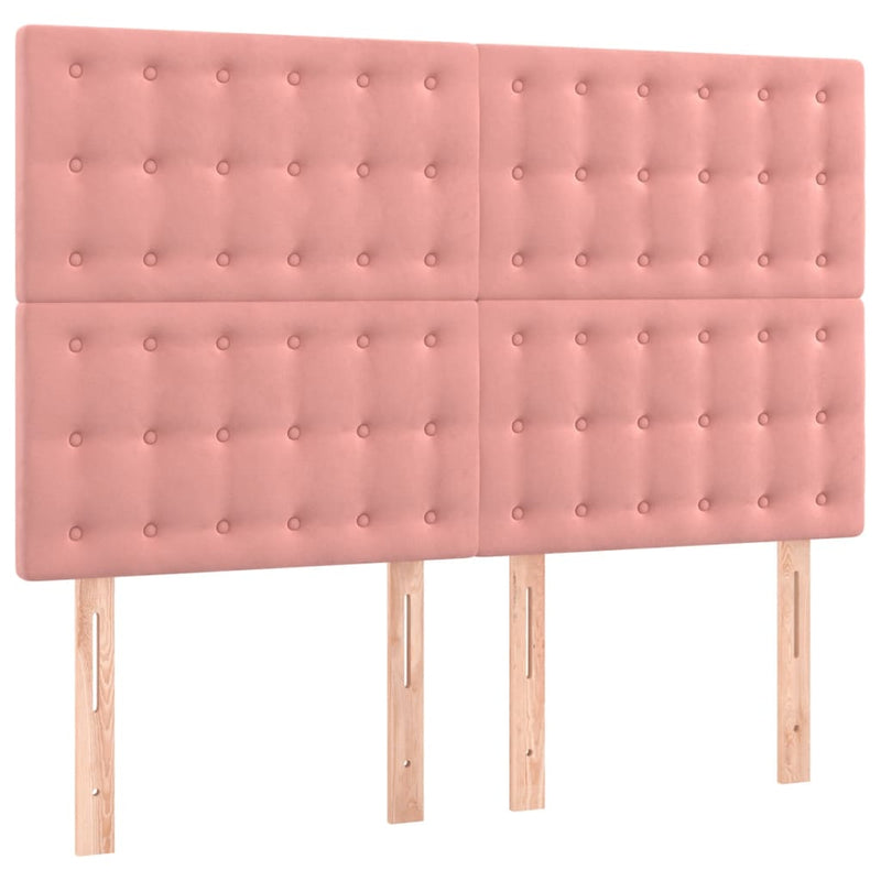 vidaXL rózsaszín bársony LED-es fejtámla 144x5x118/128 cm