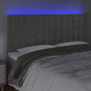 vidaXL világosszürke bársony LED-es fejtámla 160x5x118/128 cm