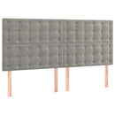 vidaXL világosszürke bársony LED-es fejtámla 160x5x118/128 cm