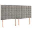 vidaXL világosszürke bársony LED-es fejtámla 160x5x118/128 cm