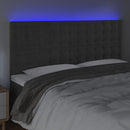 vidaXL sötétszürke bársony LED-es fejtámla 160x5x118/128 cm