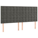 vidaXL sötétszürke bársony LED-es fejtámla 160x5x118/128 cm