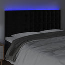 vidaXL fekete bársony LED-es fejtámla 160x5x118/128 cm