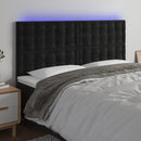vidaXL fekete bársony LED-es fejtámla 160x5x118/128 cm