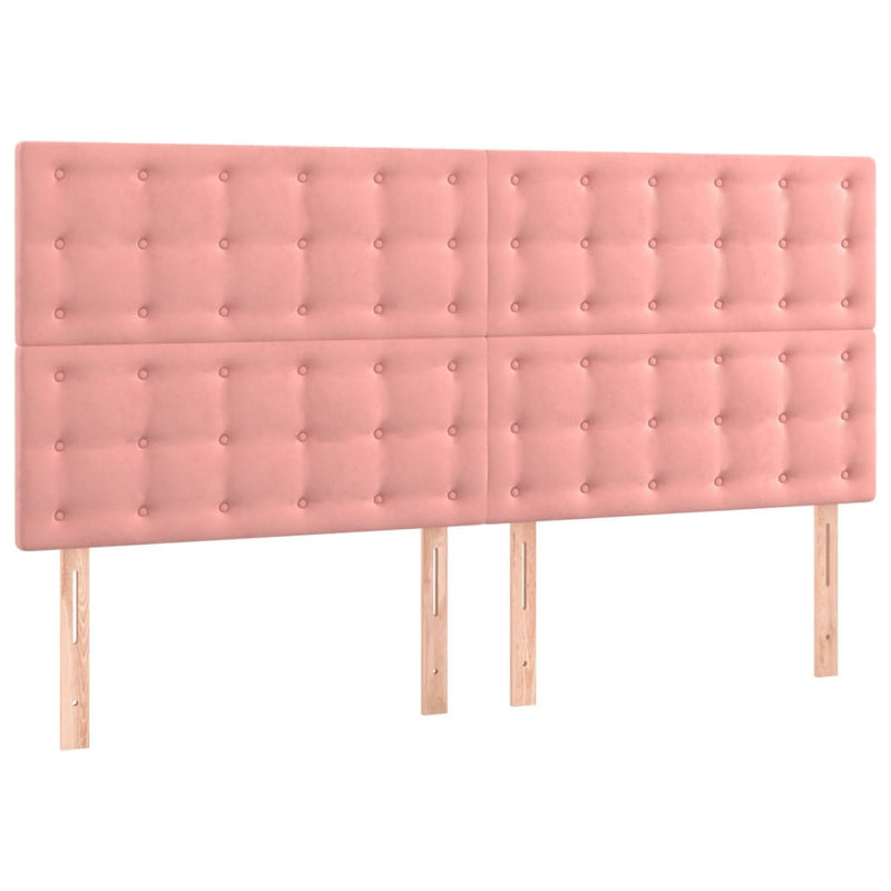 vidaXL rózsaszín bársony LED-es fejtámla 160x5x118/128 cm