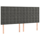 vidaXL sötétszürke bársony LED-es fejtámla 180x5x118/128 cm