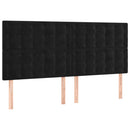 vidaXL fekete bársony LED-es fejtámla 180x5x118/128 cm
