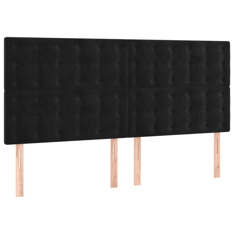 vidaXL fekete bársony LED-es fejtámla 180x5x118/128 cm