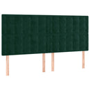 vidaXL sötétzöld bársony LED-es fejtámla 180x5x118/128 cm