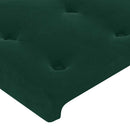 vidaXL sötétzöld bársony LED-es fejtámla 180x5x118/128 cm