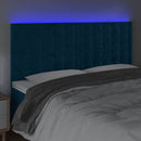 vidaXL sötétkék bársony LED-es fejtámla 180x5x118/128 cm