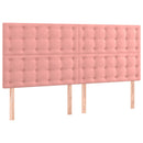 vidaXL rózsaszín bársony LED-es fejtámla 180x5x118/128 cm