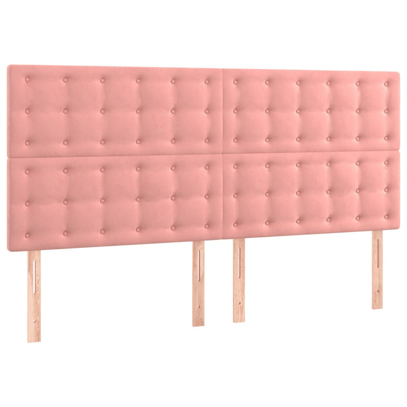 vidaXL rózsaszín bársony LED-es fejtámla 180x5x118/128 cm
