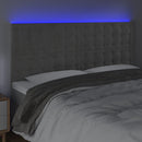 vidaXL világosszürke bársony LED-es fejtámla 200x5x118/128 cm